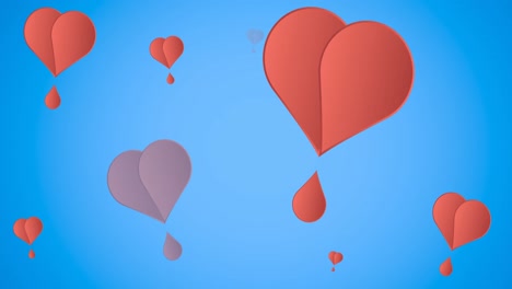 Animation-of-heart-icons-on-blue-background