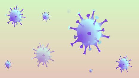 Animation-Von-Viruszellen-Auf-Grünem-Hintergrund
