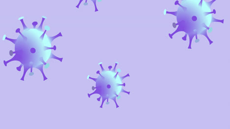 Animation-Von-Covid-19-Viruszellen-Auf-Violettem-Hintergrund