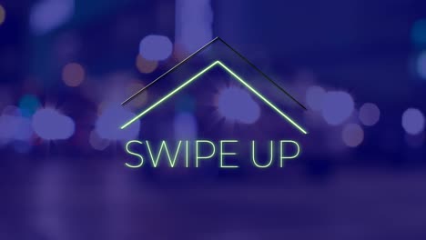 Animation-of-swipe-up-text-over-cityscape