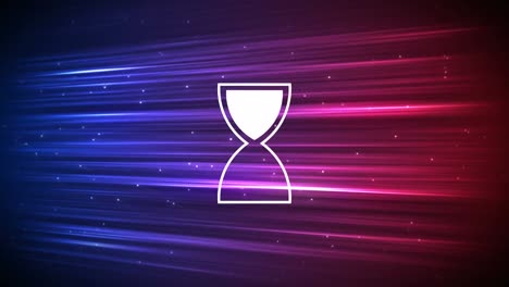 Animation-of-egg-timer-icon-over-light-trails
