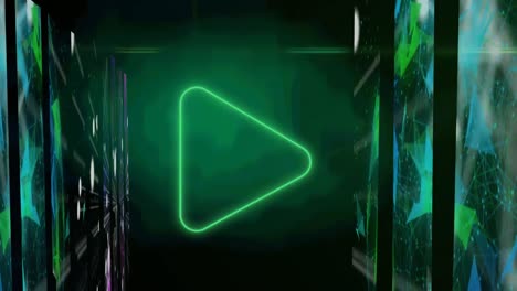 Animation-of-neon-arrow-on-black-background
