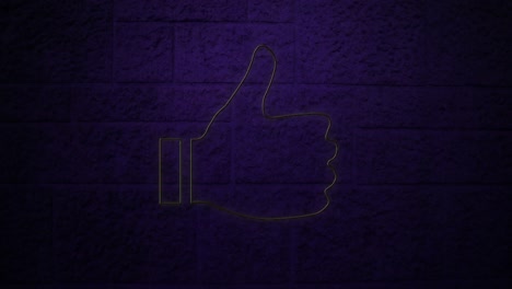 Thumbs-down-neon-sign-on-brick-wall-4k