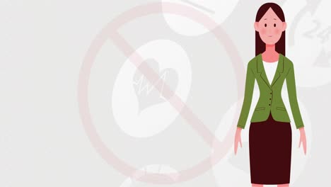 Animación-De-Señal-De-Prohibición-Con-Mujer-Sobre-íconos-Médicos