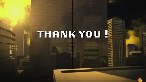 Animation-of-thank-you-text-over-digital-cityscape
