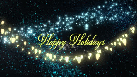 Animation-of-happy-holidays-text-over-light-spots