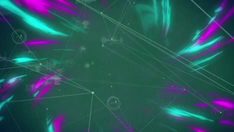 Animation-Des-Verbindungsnetzwerks-Auf-Grünem-Hintergrund