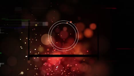 Animation-of-circular-scope-and-interference-over-red-bokeh-lights-and-floating-particles