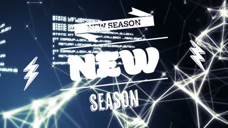 Animation-of-new-season-text-on-black-background