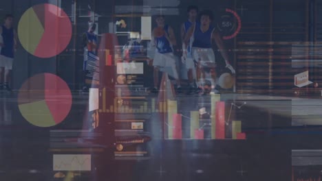 Animation-of-data-and-statistics-processing-over-basketball-players