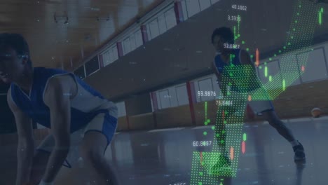 Animation-Der-Datenverarbeitung-über-Basketballspieler