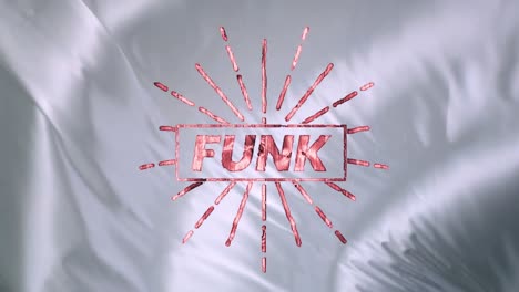 Animation-of-funk-text-on-green-background
