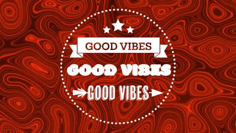 Animation-of-vibes-text-on-red-background