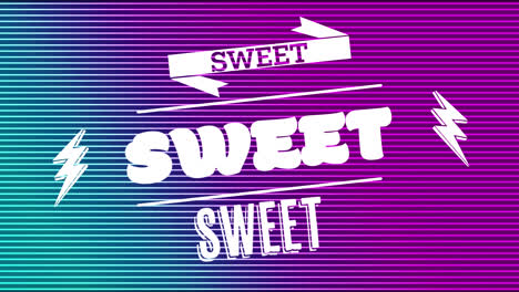 Animation-of-sweet-text-on-purple-background