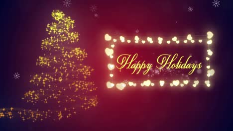 Animation-of-happy-holidays-text-on-red-background