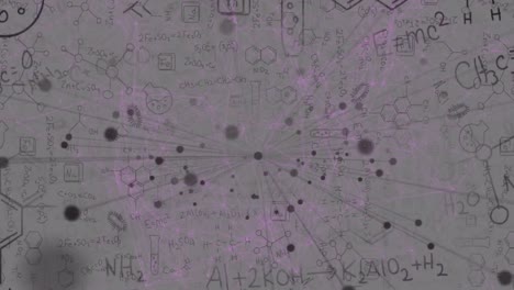 Animation-of-network-of-connections-and-mathematical-equations-on-grey-background