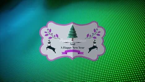 Animation-of-happy-christmas-and-a-happy-new-year-text-over-green-background