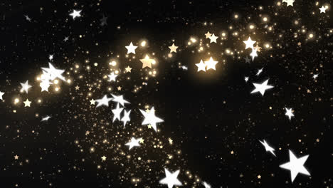 Animation-of-stars-falling-over-black-background