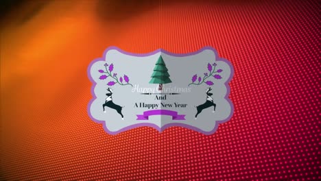 Animation-of-happy-christmas-and-a-happy-new-year-text-over-red-background
