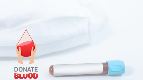 Animation-Des-Texts-„Blut-Spenden“-über-Der-Blutprobe