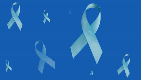 Animation-of-blue-ribbons-over-blue-background