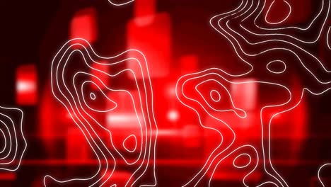 Animation-of-shapes-moving-on-red-background