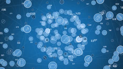 Animation-of-network-of-connections-on-blue-background