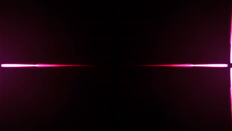 Animation-Eines-Leuchtend-Rosa-Energiestroms,-Der-Sich-In-Wellen-Von-Der-Mitte-Nach-Links-Und-Rechts-Bewegt,-Auf-Schwarz