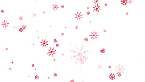 Animation-of-snow-falling-on-white-background