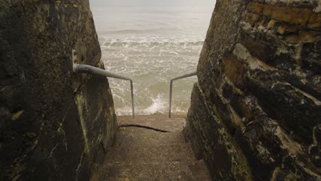 Concrete-stairs-leading-into-the-ocean