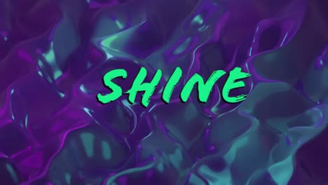 Animation-of-shine-text-over-purple-liquid-background