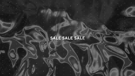 Animation-of-sale-text-over-dark-liquid-background