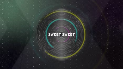 Animation-of-sweet-text-over-colorful-circles-background