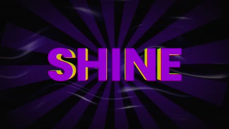 Animation-of-shine-text-over-stripes-dark-background