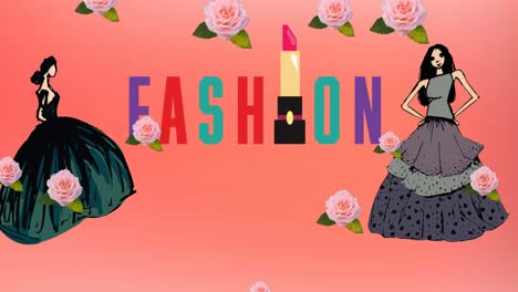 Animation-Der-Modezeichnung-Eines-Modells-Auf-Rosa-Hintergrund