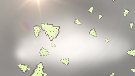 Animation-Von-Umstürzenden-Tannenbäumen-Auf-Weißem-Hintergrund