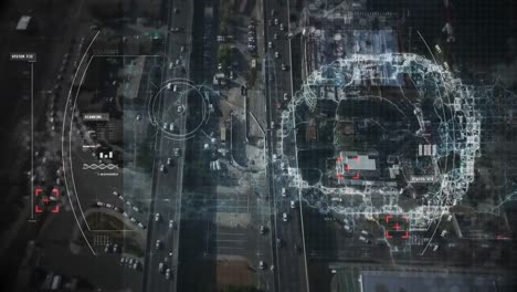 Animation-of-human-brain-and-scope-scanning-over-cityscape