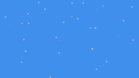 Animación-De-Nieve-Cayendo-Sobre-Un-Paisaje-Azul.