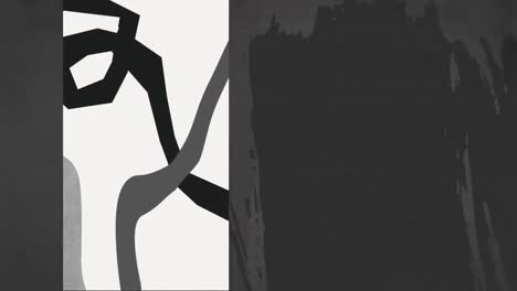 Animation-Organischer-Grauer-Formen-Auf-Einem-Vertikalen-Panel-Mit-Blinkenden-Kratzern-Auf-Dunkelgrauem-Hintergrund