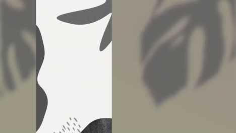 Animation-Grauer-Blattformen-Auf-Vertikaler-Weißer-Tafel-Und-Grauem-Hintergrund