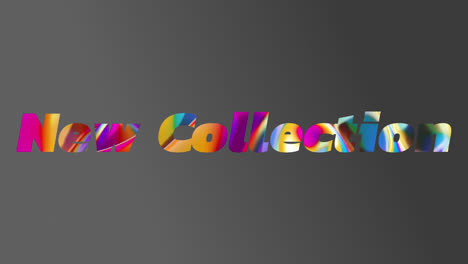 Animation-of-colorful-new-collection-text-on-grey-background