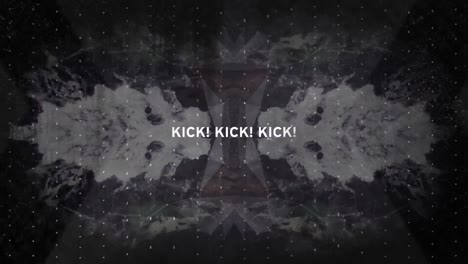 Animation-Von-Kick-Text-Auf-Flüssigem,-Dunklem-Hintergrund