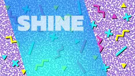 Animation-of-shine-text-on-colourful-background