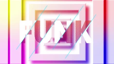 Animation-of-funk-text-on-white-background