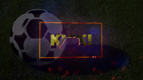 Animation-Von-Kick-Text-über-Fußball