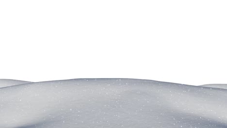 Digital-animation-of-snow-falling-over-winter-landscape-against-white-background