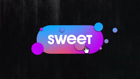 Animation-of-sweet-text-on-black-background