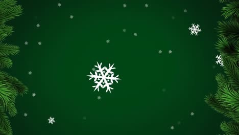Animación-De-Nieve-Cayendo-Sobre-Fondo-Verde