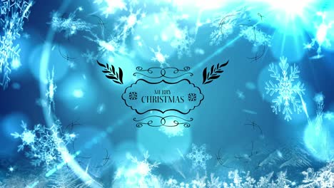 Animation-of-merry-christmas-text-over-snow-falling-and-bokeh