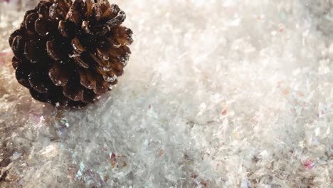 Animation-of-falling-snow-over-pine-cone
